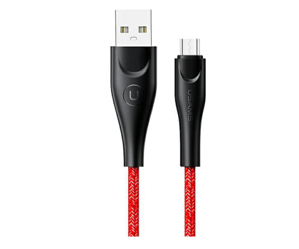 Kabel USAMS Kabel pleciony U41 microUSB 1m 2A czerwony